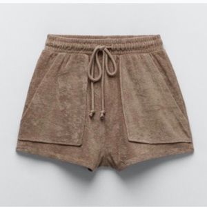 Zara Brown Terry Cloth Shorts